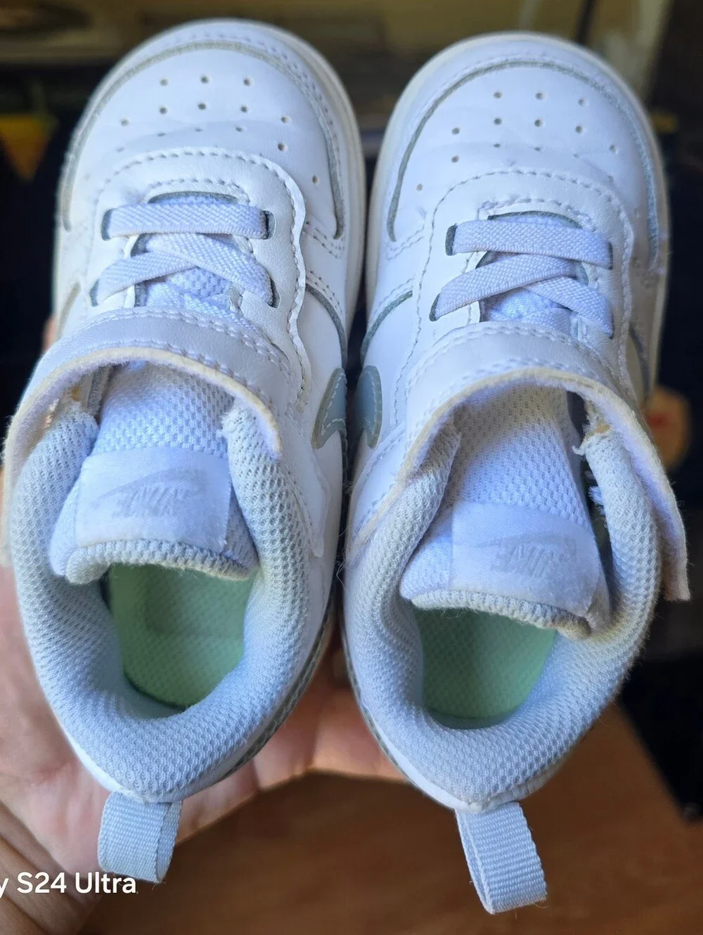 Sz 7C Toddler Kids NIKE COURT BOROUGH LOW RECRAFT Bungee Lace/Adjustable Strap